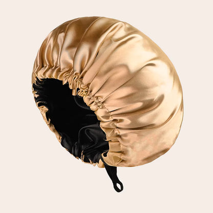 Large Double-Layer Satin Sleep Bonnet – Reversible & Adjustable Night Cap (SB03)