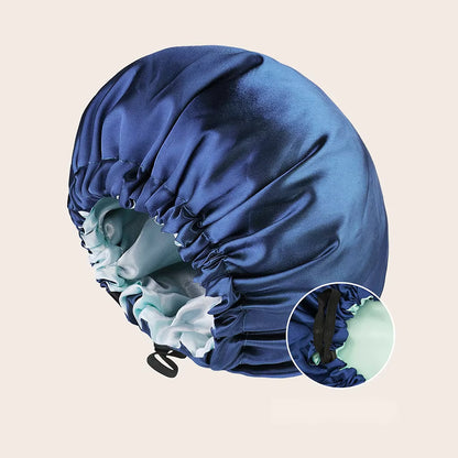 Large Double-Layer Satin Sleep Bonnet – Reversible & Adjustable Night Cap (SB03)