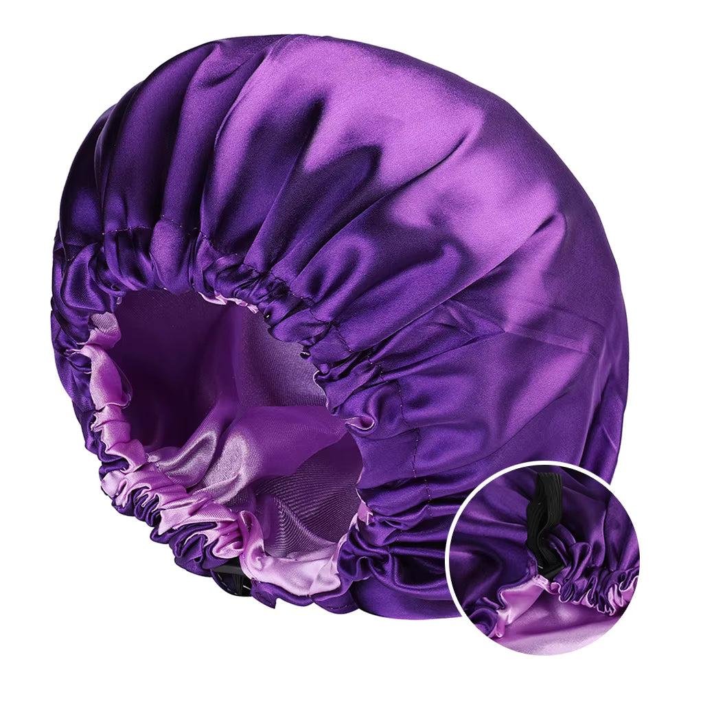 Large Double-Layer Satin Sleep Bonnet – Reversible & Adjustable Night Cap (SB03)