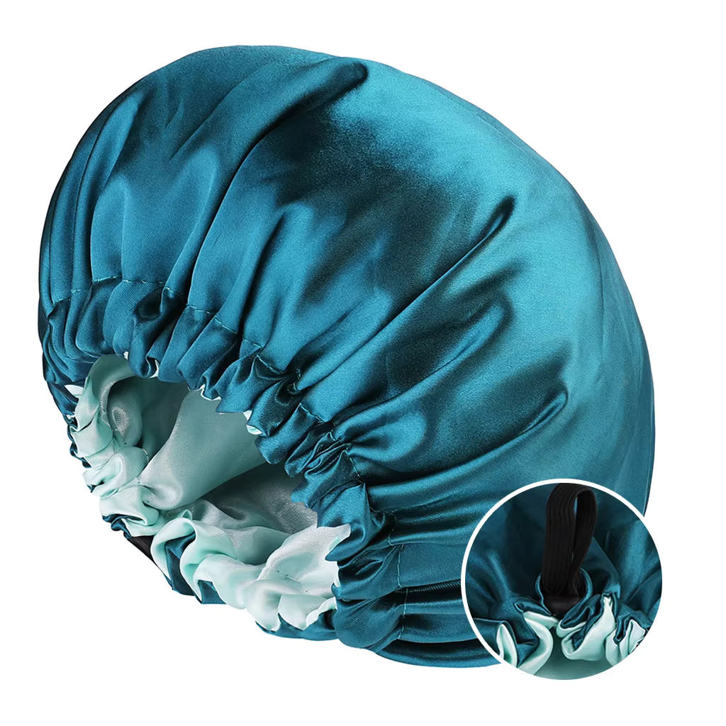 Large Double-Layer Satin Sleep Bonnet – Reversible & Adjustable Night Cap (SB03)