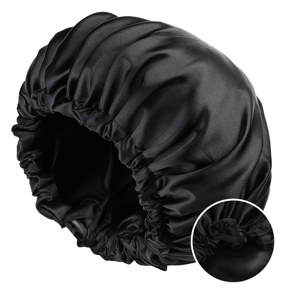Large Double-Layer Satin Sleep Bonnet – Reversible & Adjustable Night Cap (SB03)