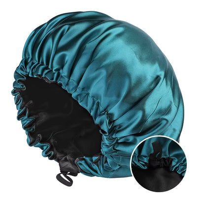 Large Double-Layer Satin Sleep Bonnet – Reversible & Adjustable Night Cap (SB03)