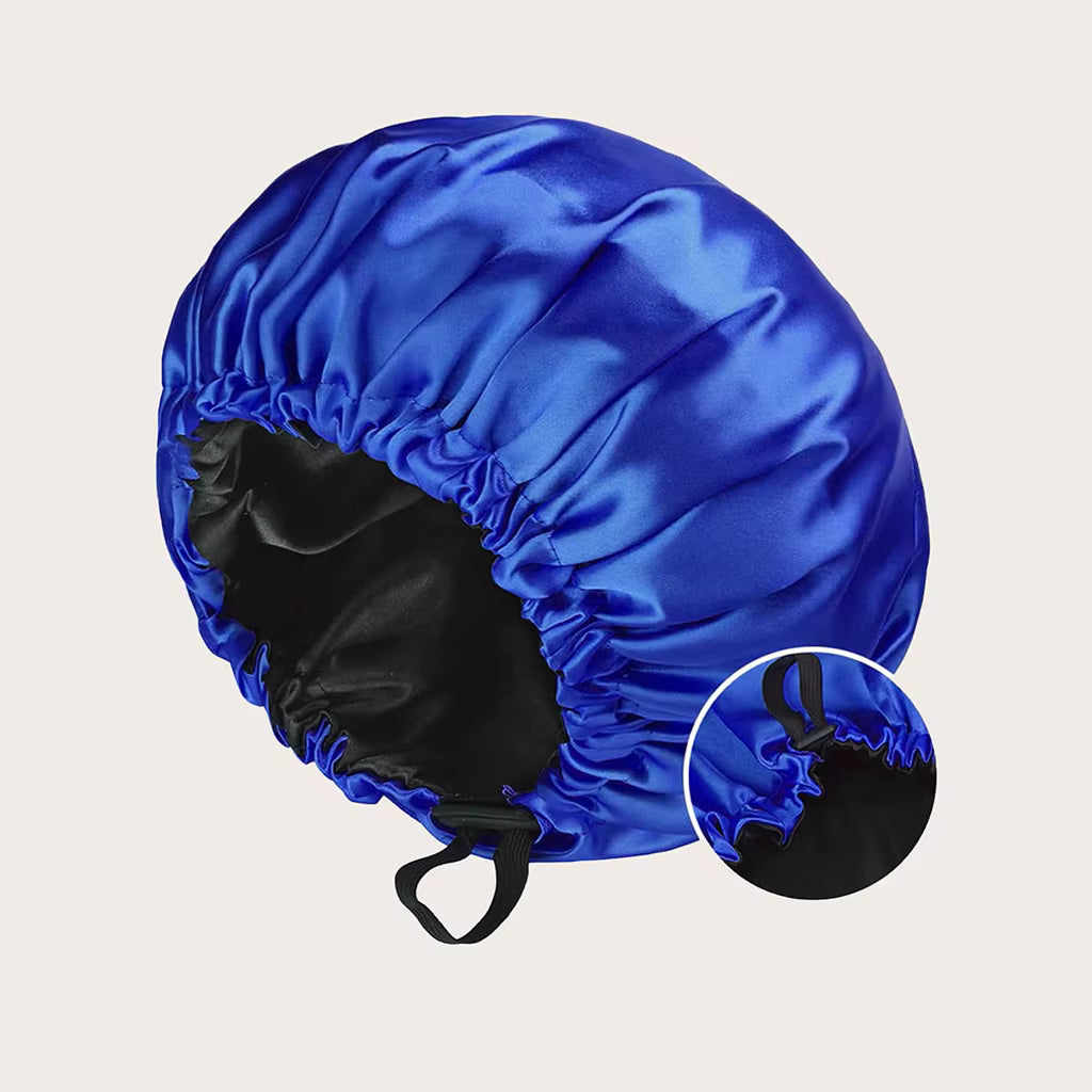 Large Double-Layer Satin Sleep Bonnet – Reversible & Adjustable Night Cap (SB03)