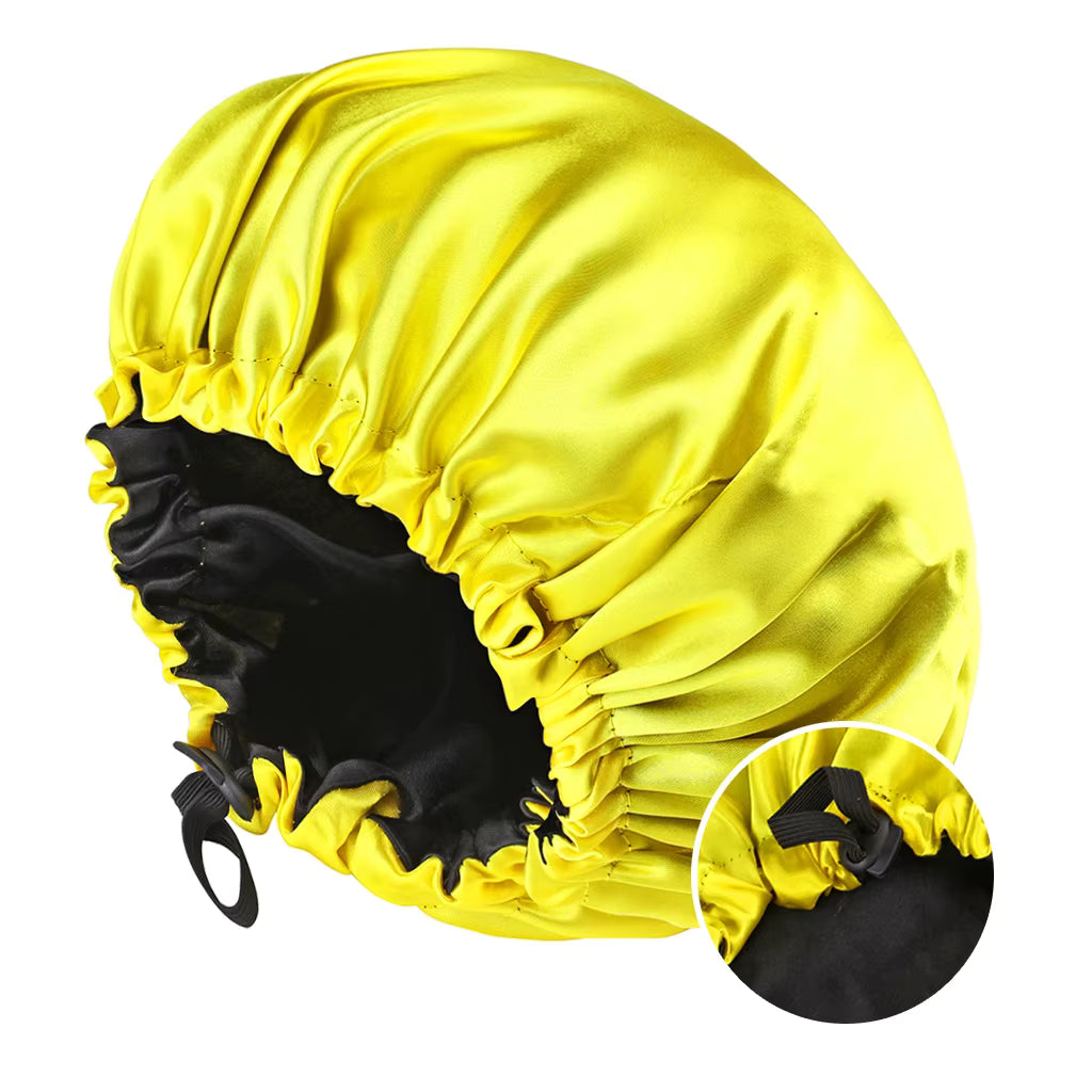 Large Double-Layer Satin Sleep Bonnet – Reversible & Adjustable Night Cap (SB03)