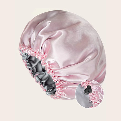 Large Double-Layer Satin Sleep Bonnet – Reversible & Adjustable Night Cap (SB03)