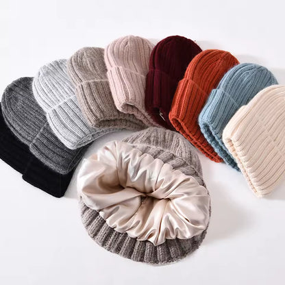 Satin Lined Cashmere Beanie – Stay Warm Without Damaging Your Hair (SB06)