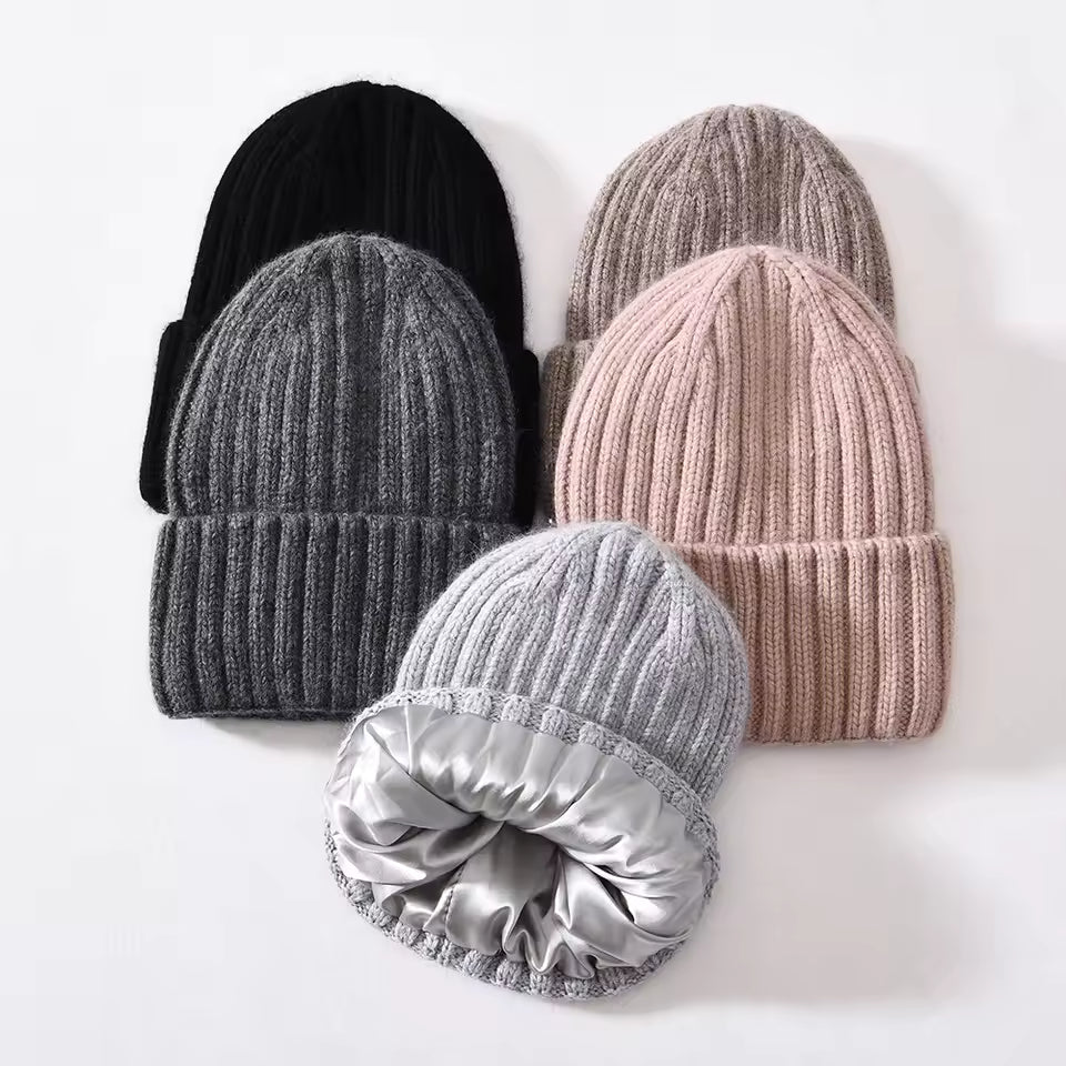 Satin Lined Cashmere Beanie – Stay Warm Without Damaging Your Hair (SB06)