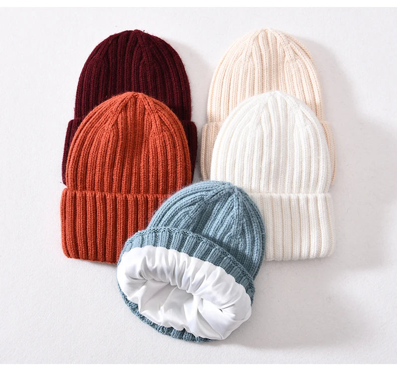 Satin Lined Cashmere Beanie – Stay Warm Without Damaging Your Hair (SB06)
