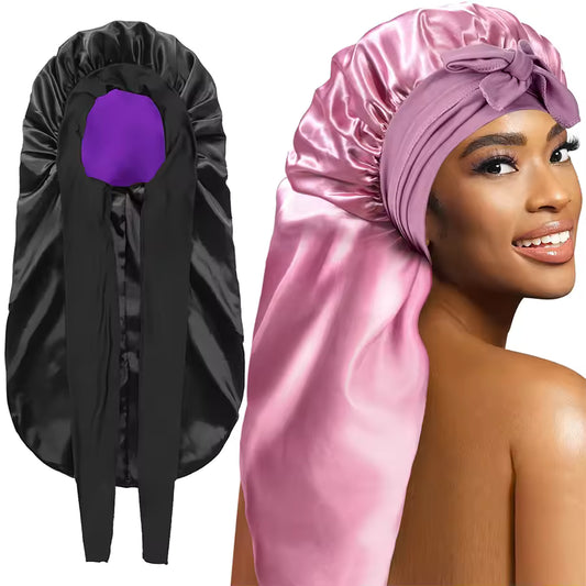 Extra Large Long Hair Silk Bonnet – Comfortable Elastic Satin Sleep Cap for Women (SB07)
