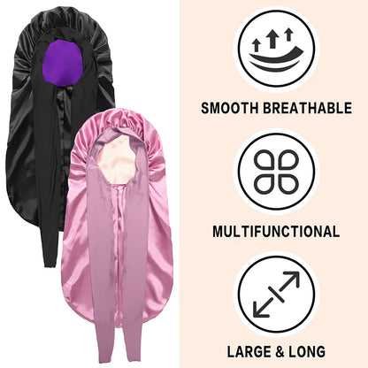 Extra-Large Satin Sleep Bonnet for Long Hair (SB07)