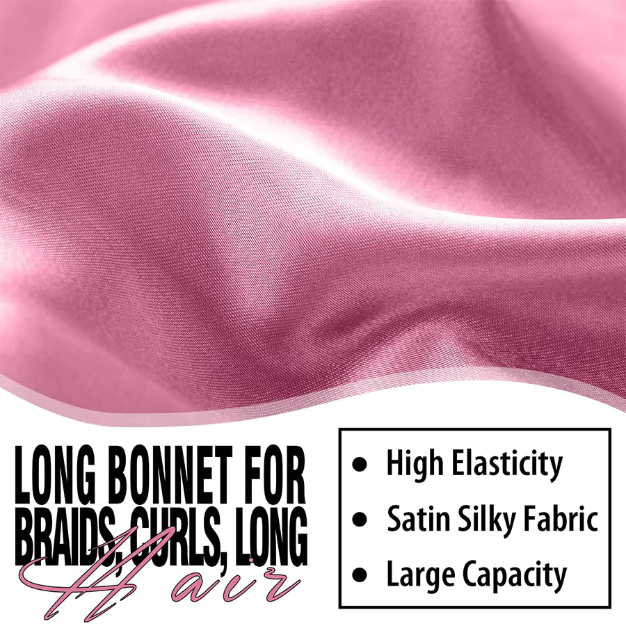 Extra-Large Satin Sleep Bonnet for Long Hair (SB07)