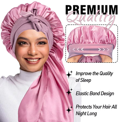 Extra-Large Satin Sleep Bonnet for Long Hair (SB07)