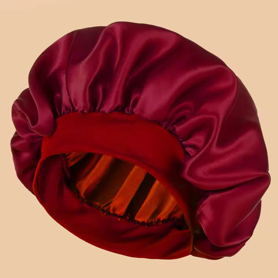 Wide-Brim Satin Sleep Bonnet – Solid Colour Daily Hair Protection Cap (SB02)