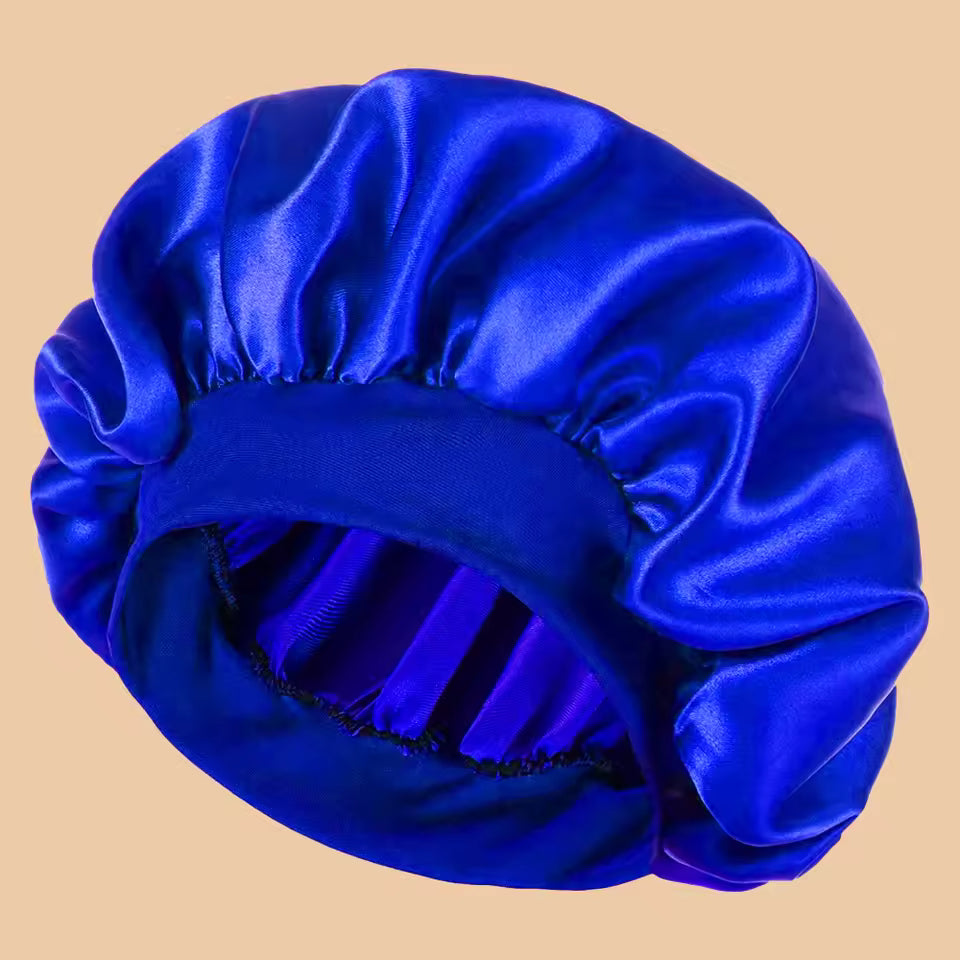 Wide-Brim Satin Sleep Bonnet – Solid Colour Daily Hair Protection Cap (SB02)