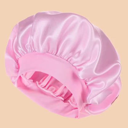 Wide-Brim Satin Sleep Bonnet – Solid Colour Daily Hair Protection Cap (SB02)