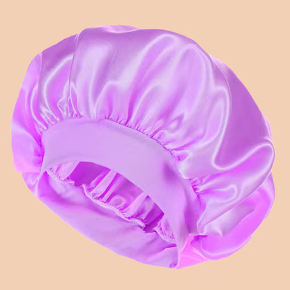 Wide-Brim Satin Sleep Bonnet – Solid Colour Daily Hair Protection Cap (SB02)