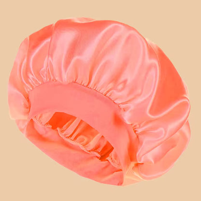 Wide-Brim Satin Sleep Bonnet – Solid Colour Daily Hair Protection Cap (SB02)