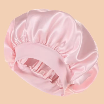 Wide-Brim Satin Sleep Bonnet – Solid Colour Daily Hair Protection Cap (SB02)