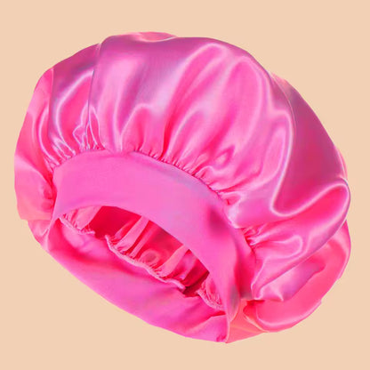 Wide-Brim Satin Sleep Bonnet – Solid Colour Daily Hair Protection Cap (SB02)