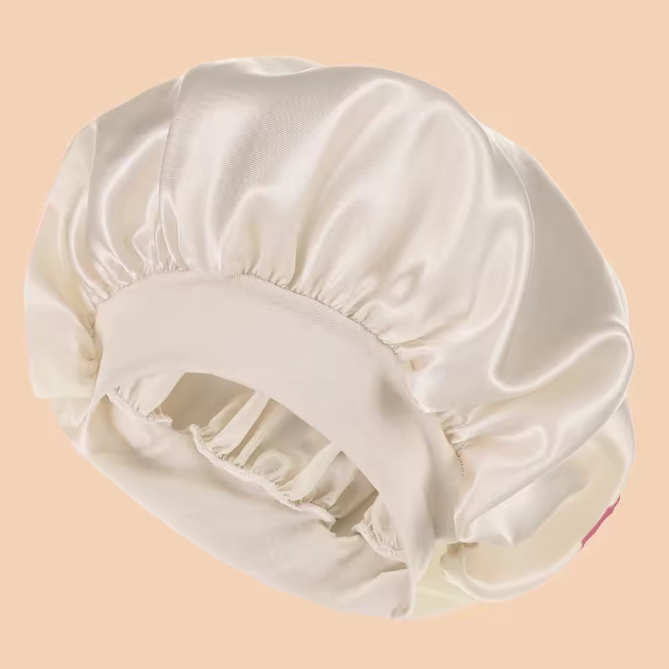 Wide-Brim Satin Sleep Bonnet – Solid Colour Daily Hair Protection Cap (SB02)