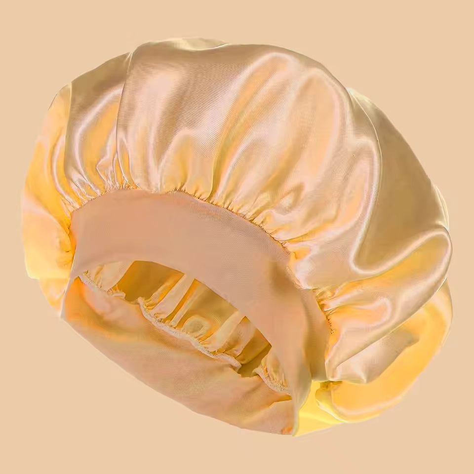 Wide-Brim Satin Sleep Bonnet – Solid Colour Daily Hair Protection Cap (SB02)