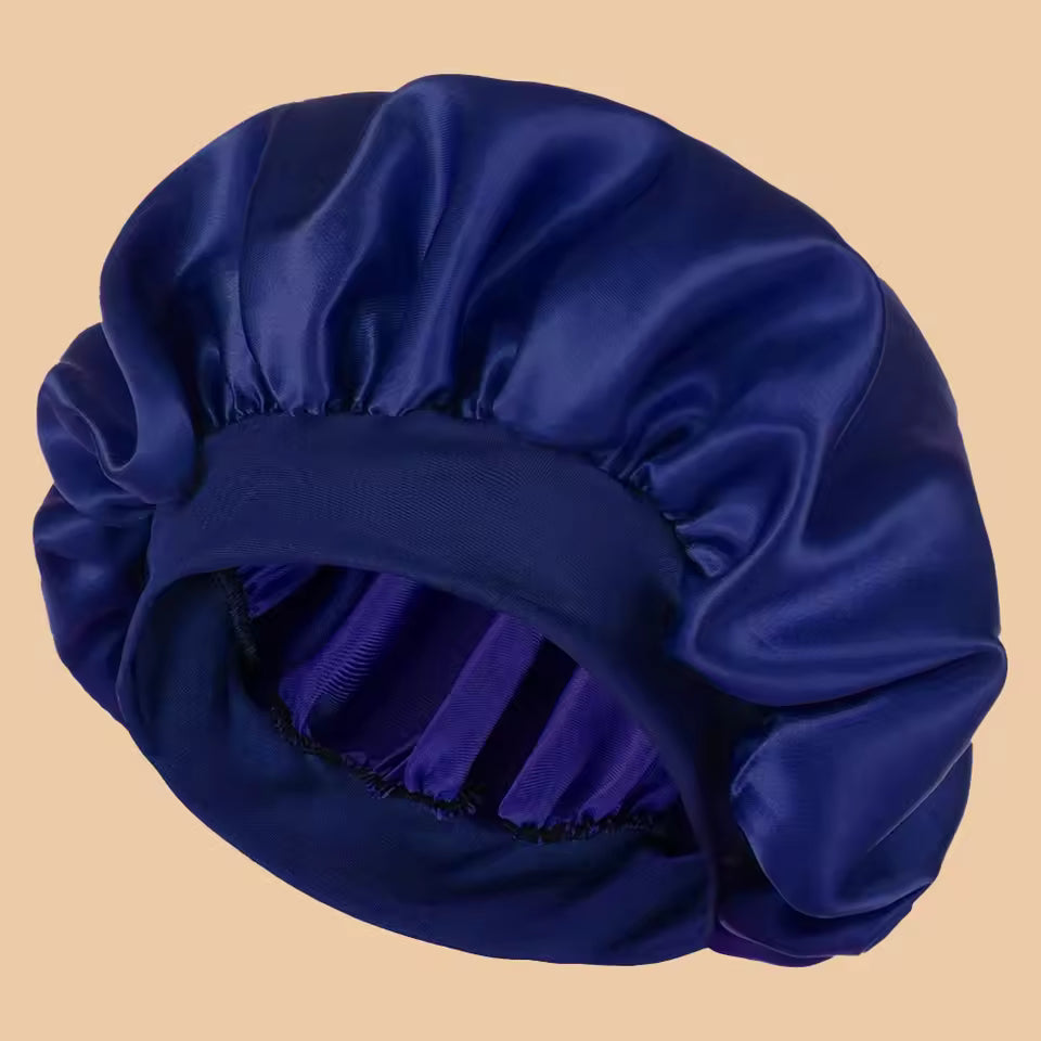 Wide-Brim Satin Sleep Bonnet – Solid Colour Daily Hair Protection Cap (SB02)