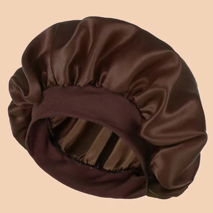 Wide-Brim Satin Sleep Bonnet – Solid Colour Daily Hair Protection Cap (SB02)