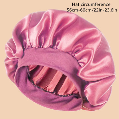 Wide-Brim Satin Sleep Bonnet – Solid Colour Daily Hair Protection Cap (SB02)