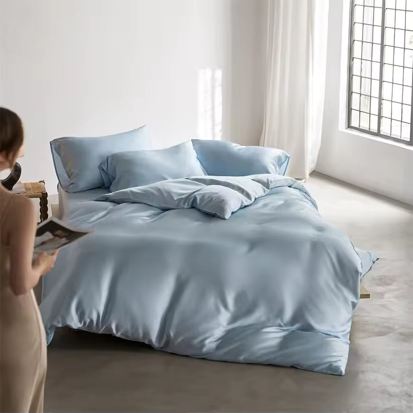 22 Momme Mulberry Silk Bedding Set – Duvet Cover & Pillowcases (SB58)